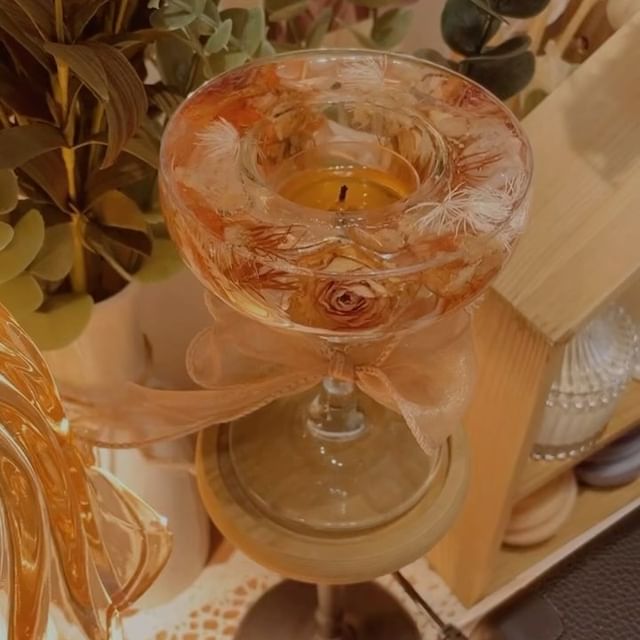 乾花果凍蠟燭台工作坊
